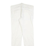 WOOLRICH Womens Slim White Cotton Blend Zip Trousers W34 L30 Stylish Casual