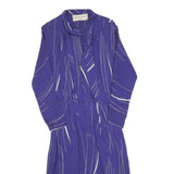 PHILIPPE DEVILLE Womens Purple & White Day Dress Polyester Striped Long Sleeve