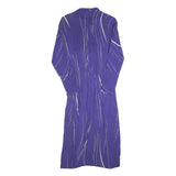 PHILIPPE DEVILLE Womens Purple & White Day Dress Polyester Striped Long Sleeve