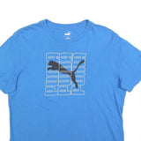 PUMA Mens Blue Graphic T-Shirt M Short Sleeve Crew Neck Cotton Blend