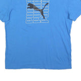 PUMA Mens Blue Graphic T-Shirt M Short Sleeve Crew Neck Cotton Blend