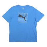 PUMA Mens Blue Graphic T-Shirt M Short Sleeve Crew Neck Cotton Blend