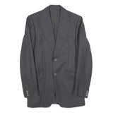 Mens Grey Wool Classic Jacket XS Button Plain Stylish Formal Outerwear