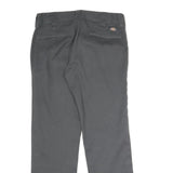 DICKIES Mens Polyester Blend Charcoal Slim Straight Trousers W32 L30 Workwear