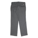 DICKIES Mens Polyester Blend Charcoal Slim Straight Trousers W32 L30 Workwear