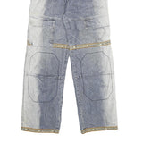 Womens Regular Fit Two Tone Blue Denim Jeans W28 L28 Cargo Style Cotton Blend