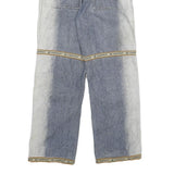 Womens Regular Fit Two Tone Blue Denim Jeans W28 L28 Cargo Style Cotton Blend