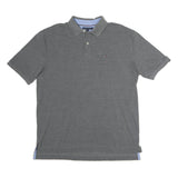 TOMMY HILFIGER Mens Grey Polo Shirt L Cotton Short Sleeve Plain Casual
