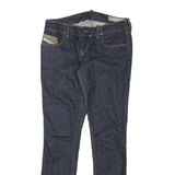 DIESEL Womens Slim Blue Denim Raw Cotton Blend Jeans W31 L31 Stylish Zip Closure