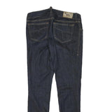 DIESEL Womens Slim Blue Denim Raw Cotton Blend Jeans W31 L31 Stylish Zip Closure