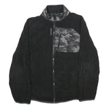 REEBOK Mens Black Plain Jacket M Polyester Zip Pocket Casual Activewear
