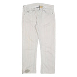 TRUE RELIGION Womens Woven Cotton Blend White Regular Fit Straight Leg Trousers