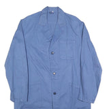 Mens Blue Cotton Classic Button Closure Jacket L Plain Long Sleeve Workwear