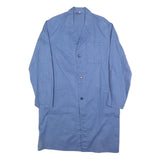 Mens Blue Cotton Classic Button Closure Jacket L Plain Long Sleeve Workwear