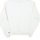CHAMPION Mens White Pullover Hoodie M Cotton Blend Logo Print