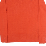NAUTICA Womens Orange Patterned V-Neck Jumper Cotton Knit M Casual Stylish