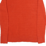 NAUTICA Womens Orange Patterned V-Neck Jumper Cotton Knit M Casual Stylish