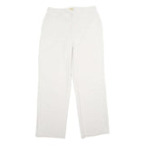 CASLON Womens Cotton Blend White Regular Straight Trousers W30 L31 Casual