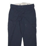DICKIES Mens Cotton Blend Navy Regular Straight Trousers W32 L28 Workwear Cargo