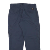 DICKIES Mens Cotton Blend Navy Regular Straight Trousers W32 L28 Workwear Cargo