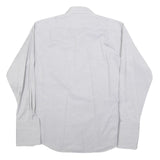 PAUL SMITH Mens White Patterned Cotton Blend Shirt M Formal Long Sleeve Button