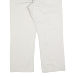 TIMBERLAND Mens Cotton Regular Straight White Trousers W36 L30 Casual Zip