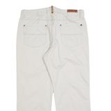 TIMBERLAND Mens Cotton Regular Straight White Trousers W36 L30 Casual Zip