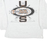 UNITED SURPLUS Mens Grey Cotton Blend Crew Neck M Graphic Print Sweatshirt