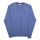 DIESEL Mens Blue Plain V-Neck Basic Knit Pullover Jumper 2XL Cotton Blend