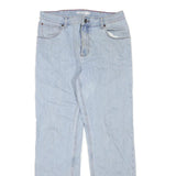 WRANGLER Mens Jeans Blue Regular Straight Denim Light W32 L31 Cotton Blend Zip