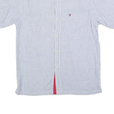 TOMMY HILFIGER Mens Blue & White Check Shirt S Short Sleeve Button Casual