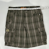 Lee Checked Cargo Shorts - 36W 10L Grey Cotton