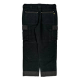 Unbranded Double Knee Cargo Trousers - 36W 30L Black Cotton