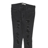 LEVI'S Womens Slim Black Skinny Denim Rinse W28 L26 Damaged Detail Jeans