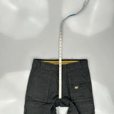 Cat Double Knee Cargo Trousers - 34W 32L Black Cotton