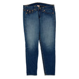 Made In Usa True Religion Skinny Jeans - 35W 30L Blue Cotton Blend