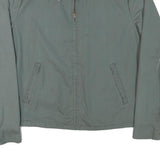 Mens Grey Cotton Blend Jacket L Zip Closure Casual Lightweight Plain Style