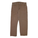 DICKIES Mens Cotton Blend Brown Regular Straight Trousers W40 L32 Workwear