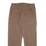 DICKIES Mens Cotton Blend Brown Regular Straight Trousers W40 L32 Workwear