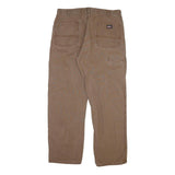 DICKIES Mens Cotton Blend Brown Regular Straight Trousers W40 L32 Workwear
