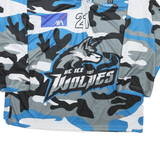 Mens Black Blue Grey Ice Wolves Camouflage Graphic T-Shirt XL Long Sleeve Crew