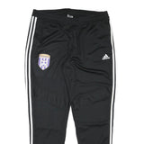 ADIDAS Mens Joggers Black & White XL W33 L30 Slim Tapered Football Club Logo