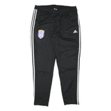 ADIDAS Mens Joggers Black & White XL W33 L30 Slim Tapered Football Club Logo