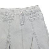 TOMMY HILFIGER Womens Grey Mini Cotton Blend Flare Skirt S Denim Casual