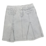 TOMMY HILFIGER Womens Grey Mini Cotton Blend Flare Skirt S Denim Casual