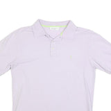 YVES SAINT LAURENT Mens Purple Short Sleeve Plain Polo Shirt L Designer Luxury