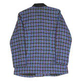 YEANG CHANG Womens Blue Black Button Jacket S Polyester Blend Houndstooth