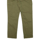 CHICOREE Womens Cotton Blend Slim Fit Olive Cargo Trousers W32 L27 Casual