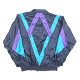 CEFIRO Mens Blue & Purple Polyester Blend Jacket M Zip Athletic Casual Retro