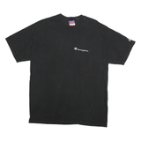 CHAMPION Mens Black Classic L Short Sleeve Crew Neck Logo Print T-Shirt